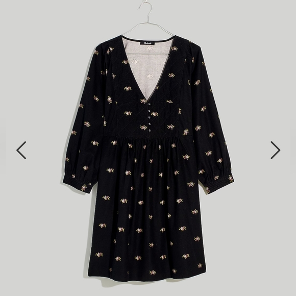 Madewell Corduroy Quilted-Bib Mini Dress in Blurred Ikat - Picture 7 of 7